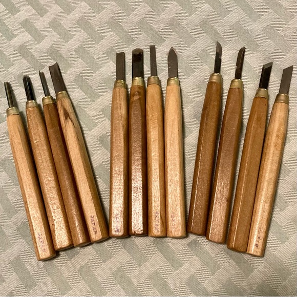 Office Vintage Wood Carving 12 Piece Set Poshmark